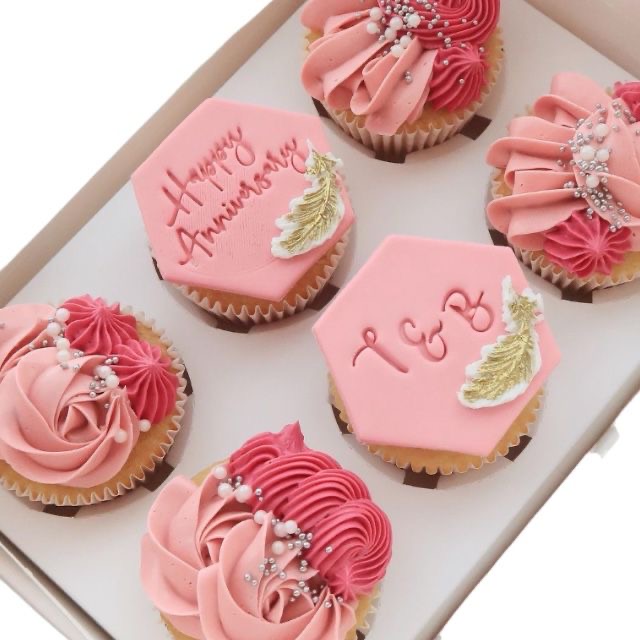 Pinky Anniversary Cupcakes