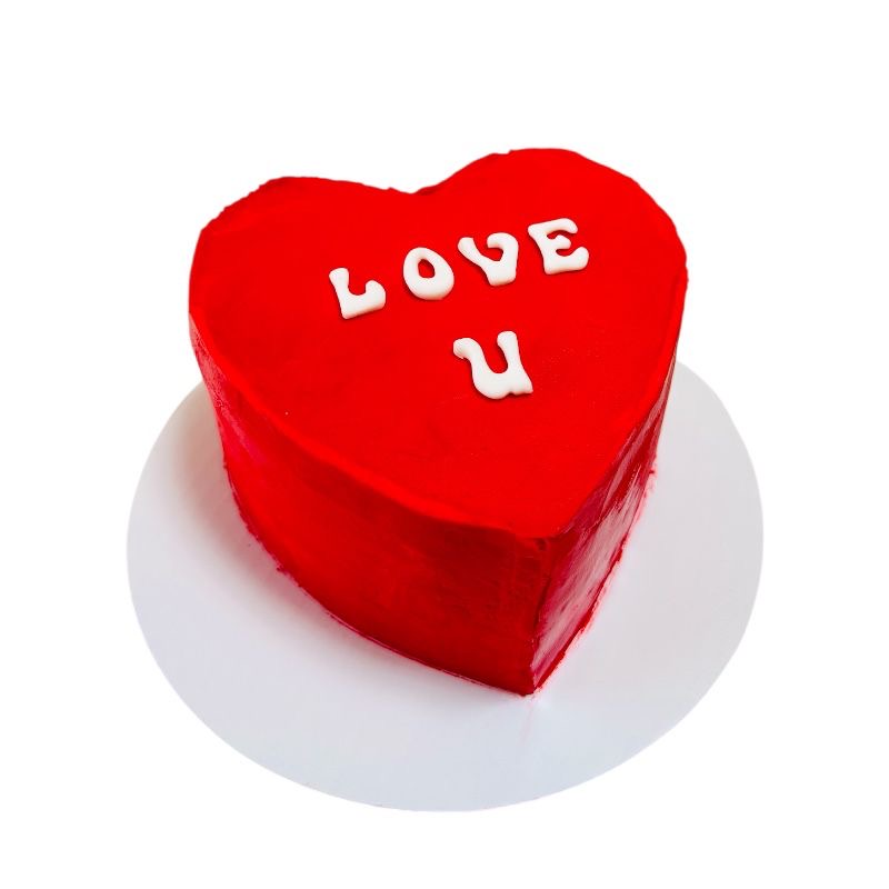 Love u heart cake